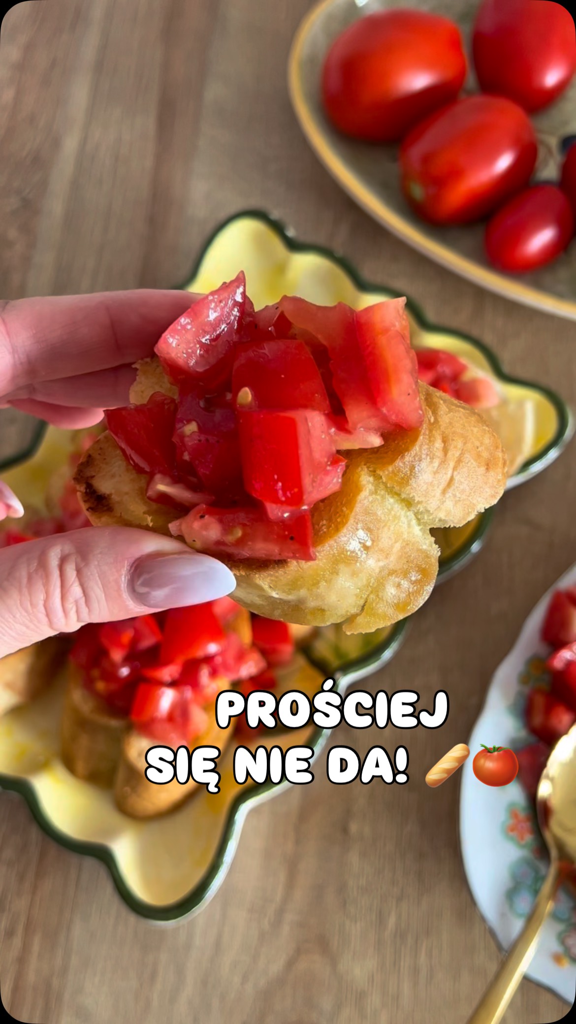 Bruschetta z pomidorkami i oliwą