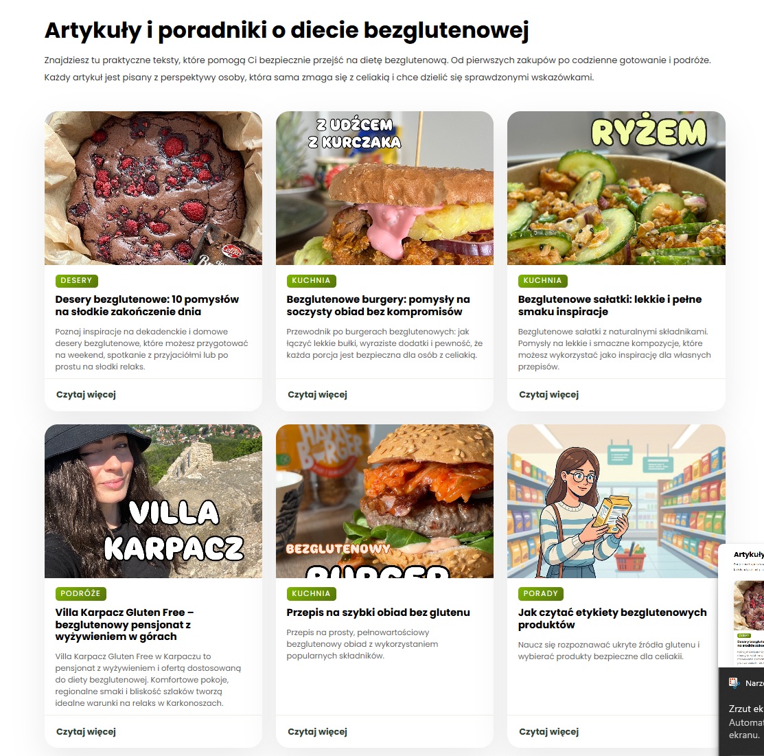 Artykuły o diecie bezglutenowej