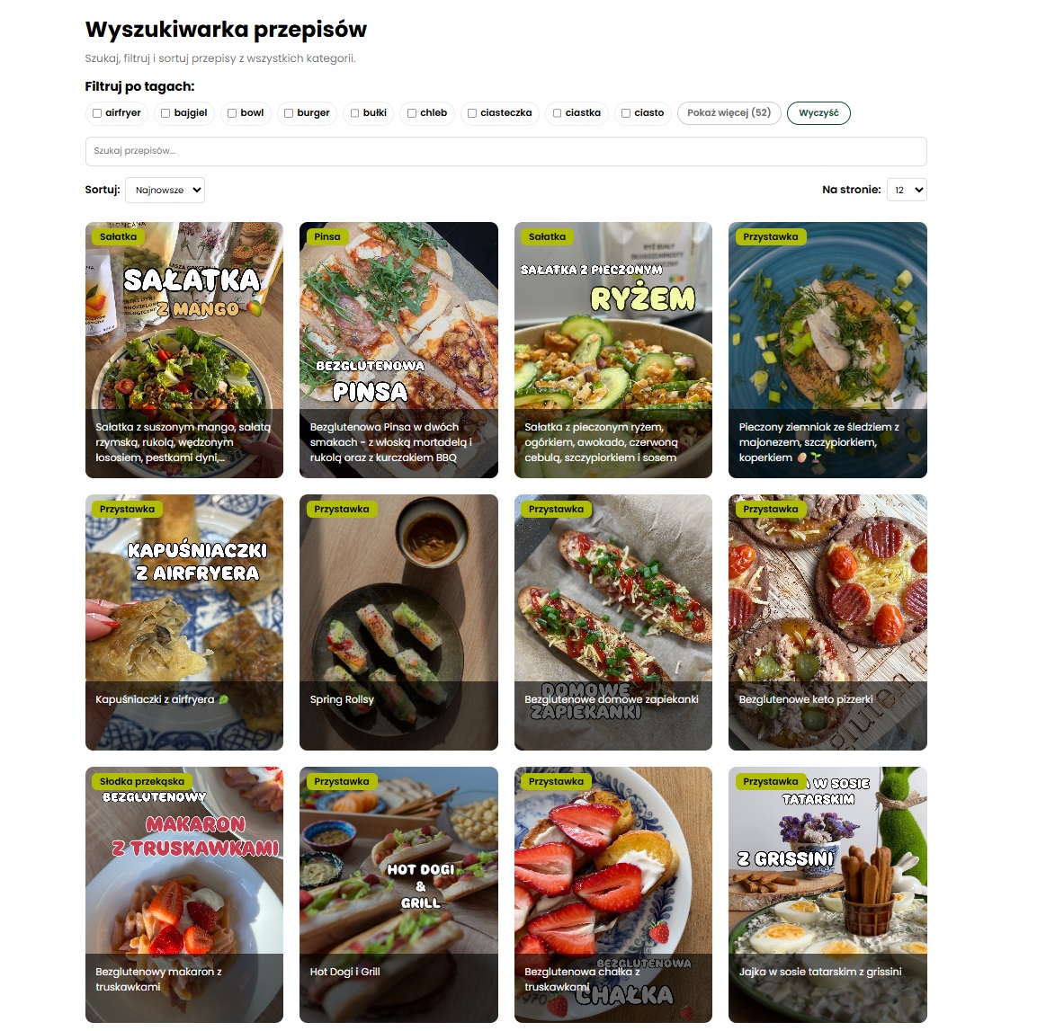 Wyszukiwarka przepisów bezglutenowych